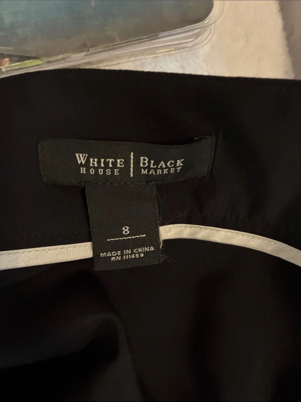 White House Black Market Black , Grey and White Striped Skirt